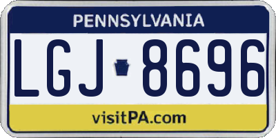 PA license plate LGJ8696