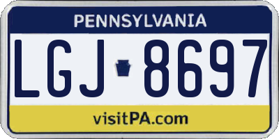 PA license plate LGJ8697