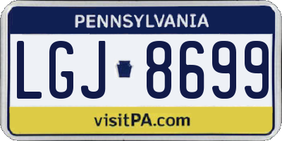PA license plate LGJ8699