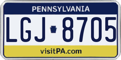 PA license plate LGJ8705