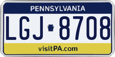 PA license plate LGJ8708