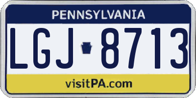 PA license plate LGJ8713