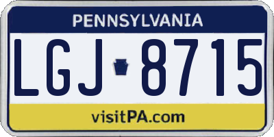 PA license plate LGJ8715