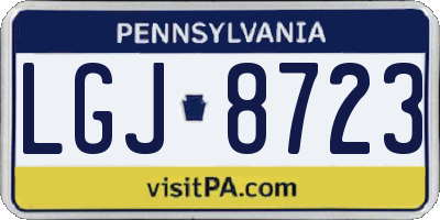 PA license plate LGJ8723