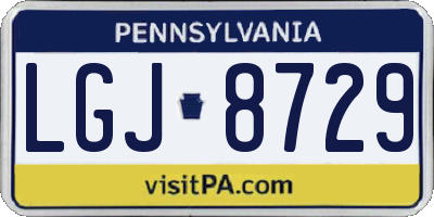 PA license plate LGJ8729