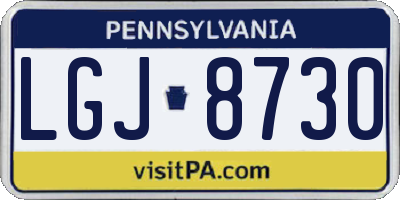 PA license plate LGJ8730