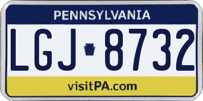 PA license plate LGJ8732