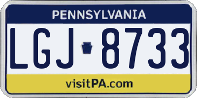 PA license plate LGJ8733