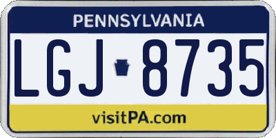 PA license plate LGJ8735