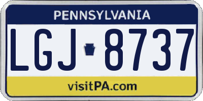 PA license plate LGJ8737
