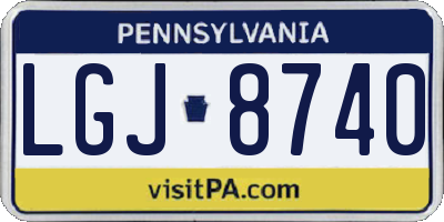 PA license plate LGJ8740