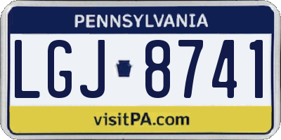 PA license plate LGJ8741