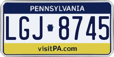 PA license plate LGJ8745