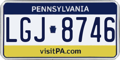 PA license plate LGJ8746