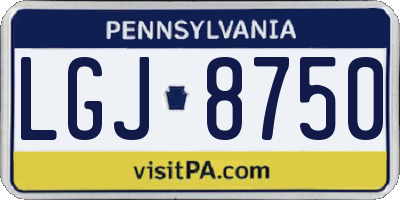 PA license plate LGJ8750