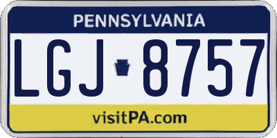 PA license plate LGJ8757