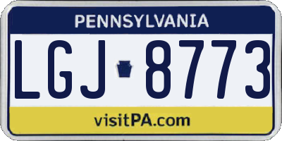 PA license plate LGJ8773