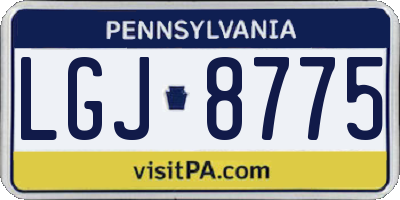 PA license plate LGJ8775