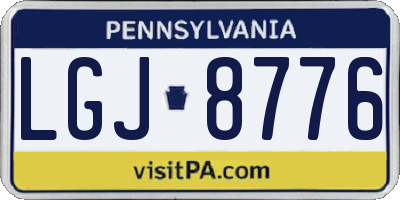 PA license plate LGJ8776