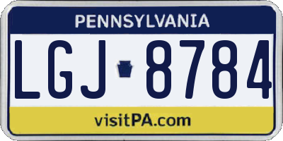 PA license plate LGJ8784