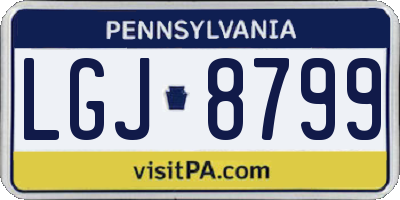 PA license plate LGJ8799