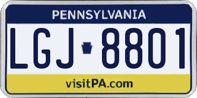 PA license plate LGJ8801
