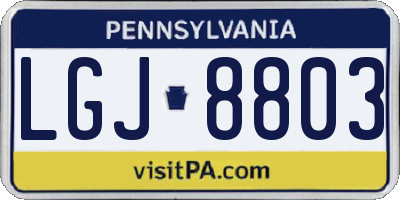 PA license plate LGJ8803