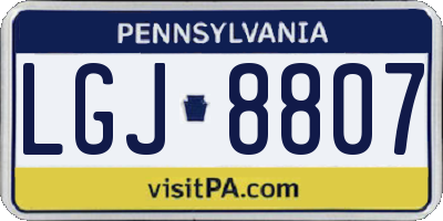 PA license plate LGJ8807