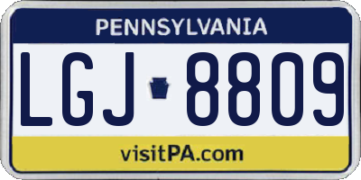 PA license plate LGJ8809