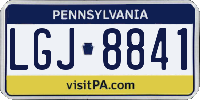 PA license plate LGJ8841