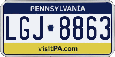 PA license plate LGJ8863