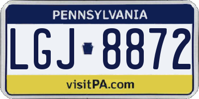 PA license plate LGJ8872