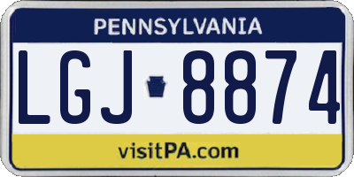 PA license plate LGJ8874