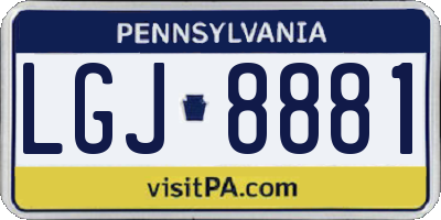 PA license plate LGJ8881