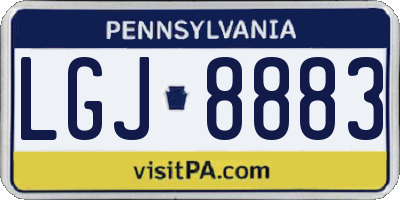 PA license plate LGJ8883