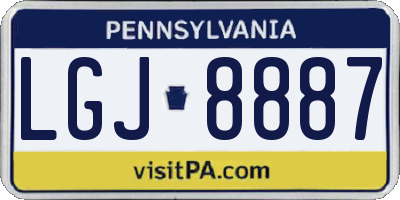 PA license plate LGJ8887