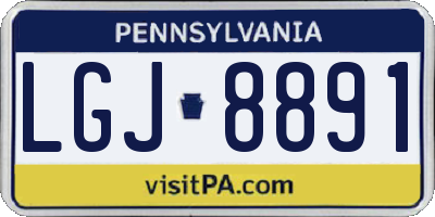 PA license plate LGJ8891