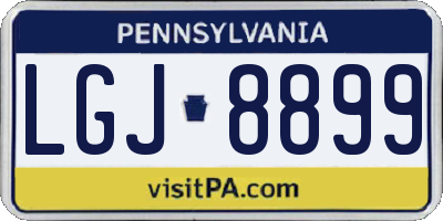 PA license plate LGJ8899