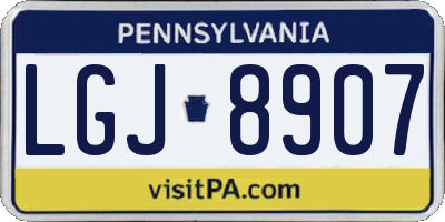 PA license plate LGJ8907