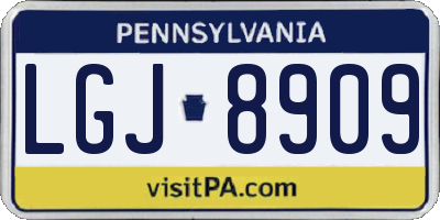 PA license plate LGJ8909
