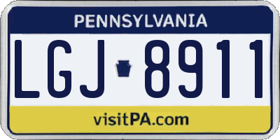 PA license plate LGJ8911