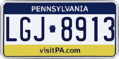 PA license plate LGJ8913