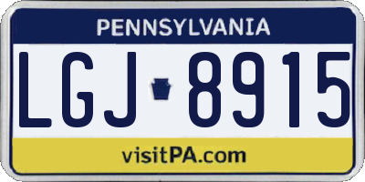 PA license plate LGJ8915