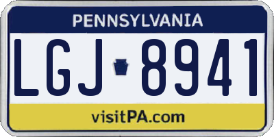 PA license plate LGJ8941