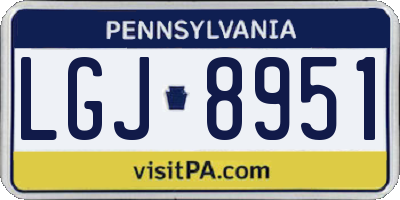 PA license plate LGJ8951