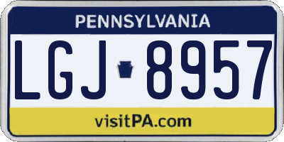 PA license plate LGJ8957