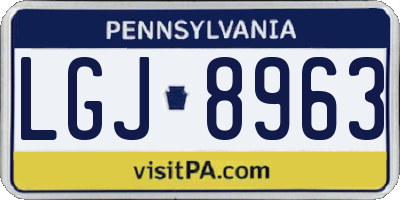 PA license plate LGJ8963