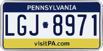PA license plate LGJ8971