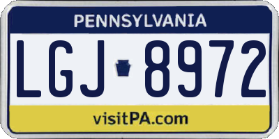 PA license plate LGJ8972