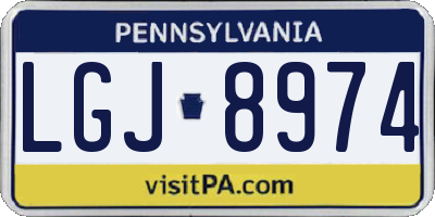 PA license plate LGJ8974